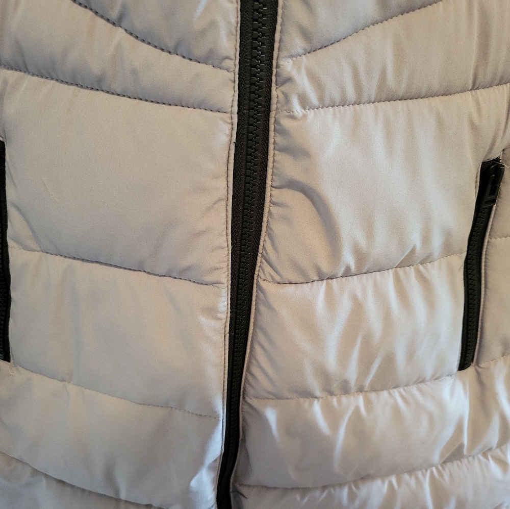 Light Grey Puffer Parka Jacket - Picture 3 of 5